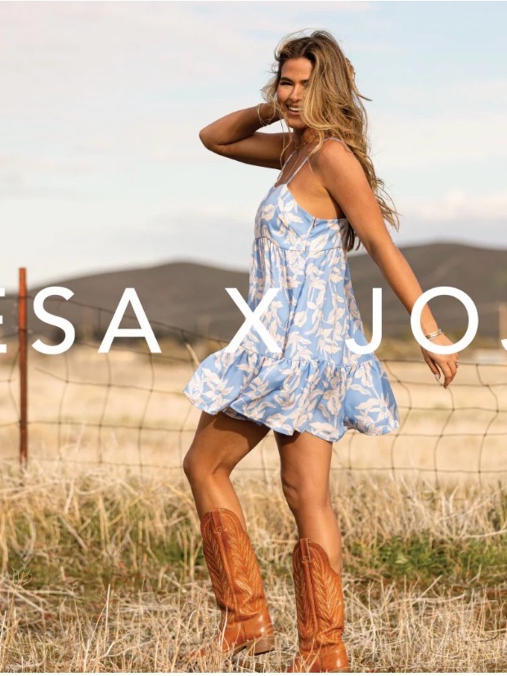 RESA Light Blue & White Floral Chloe Mini Dress in Malibu (Like New)